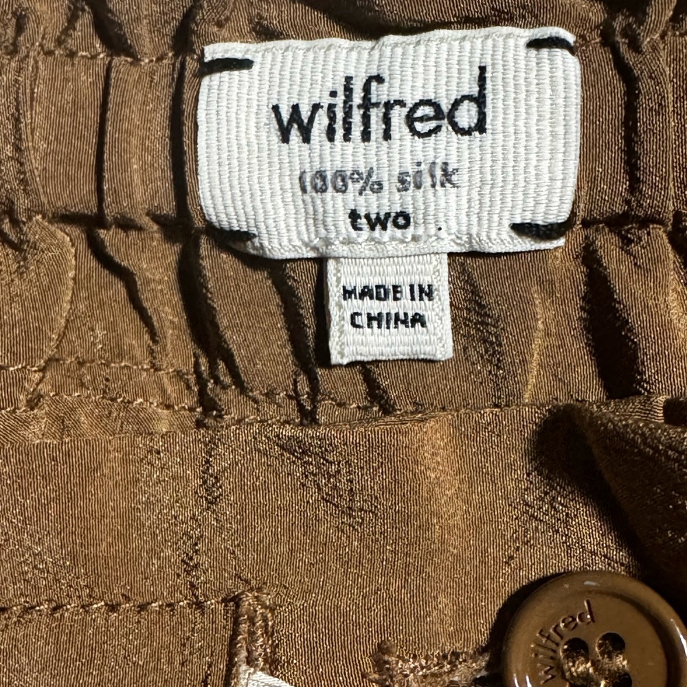 WILFRED Women’s Marais Silk Tan/Brown Jogger Pants Sz 2 - Picture 4 of 7